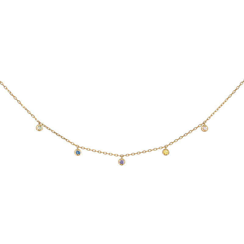 18K Yellow Gold and Sapphire Necklace