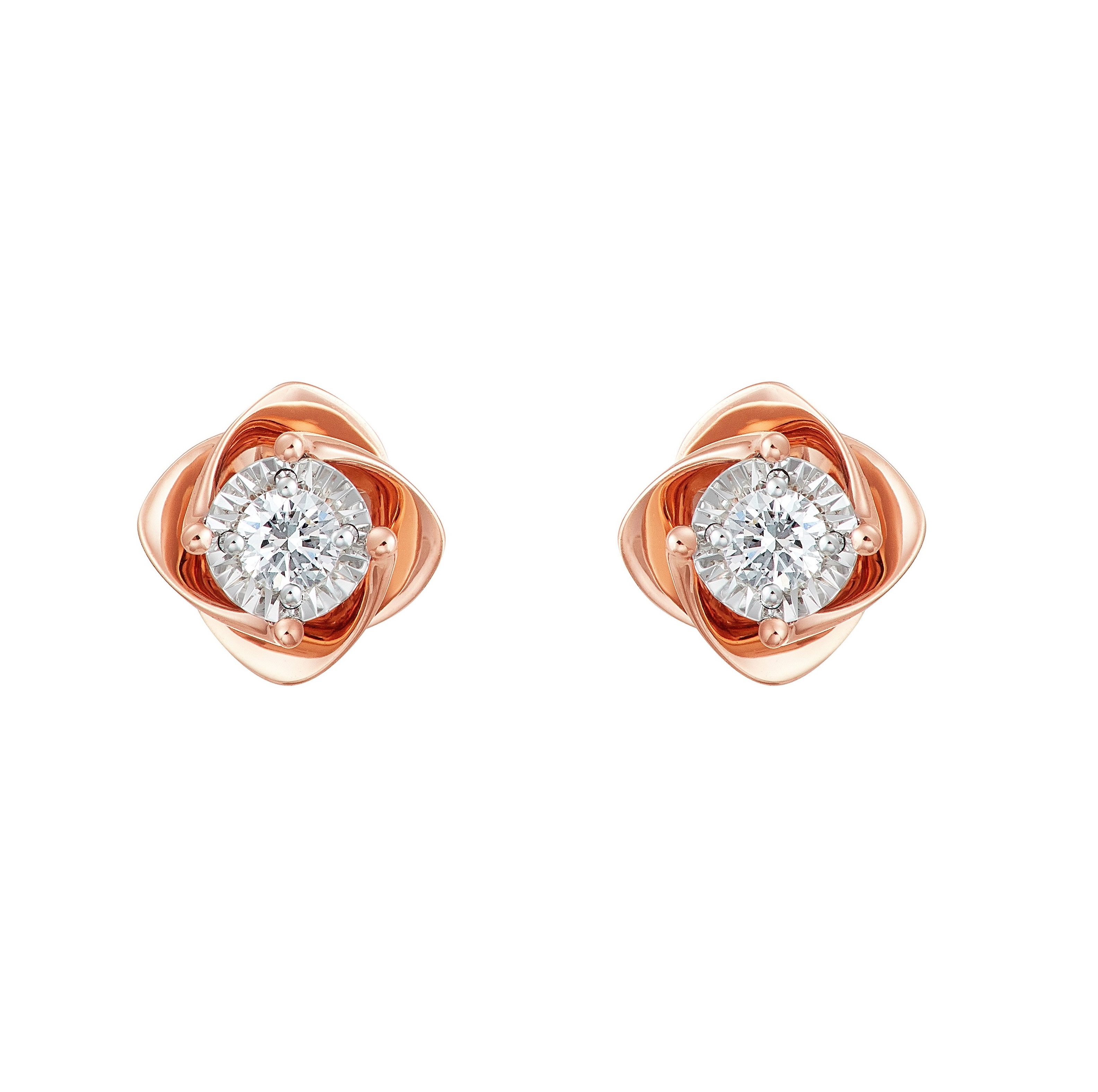 Rosy Whisper 18K White Gold Diamond Earrings