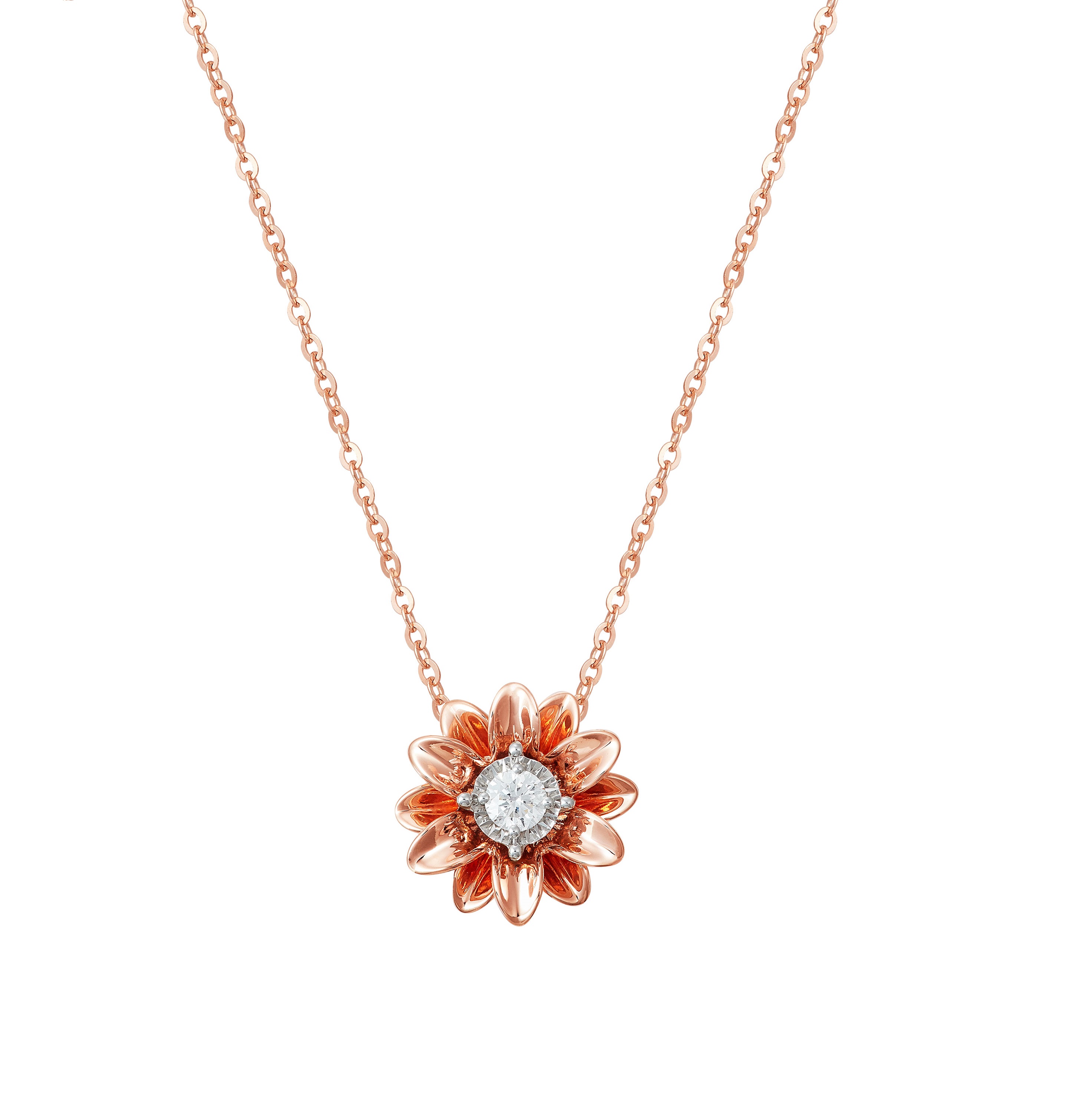 Sunflower Dream 18K White Gold Diamond Necklace