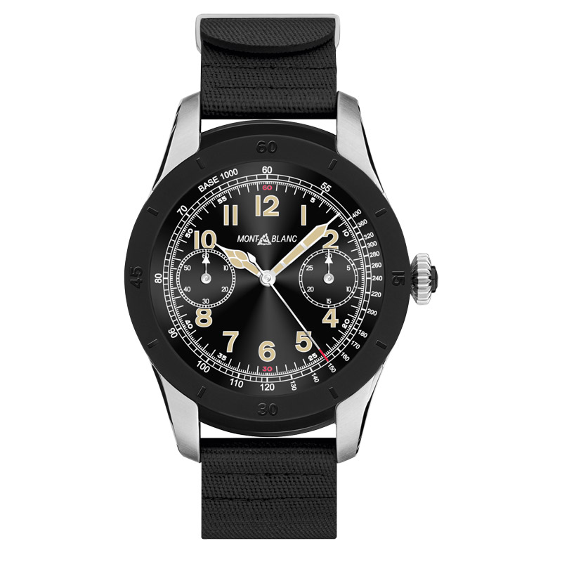 Montblanc Summit Smartwatch bi-colour steel - black rubber strap