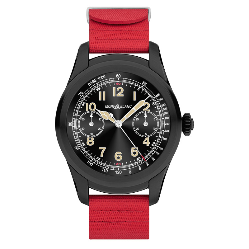 Montblanc Summit Smartwatch - Black Steel Case with Red Rubber Strap